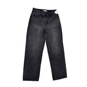 AND‎ NOW THIS Unique Women's Gray High Rise Wide Straight Leg Jeans Size 26 New
